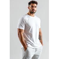 Erkek Basic Düz Beyaz T-Shirt Model No : 001