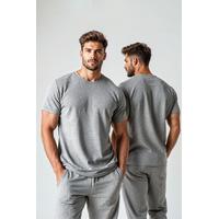 Erkek Basic Düz Gri T-Shirt Model No : 001