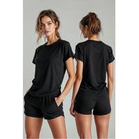 Kadın Basic Düz Siyah T-Shirt Model No : 001