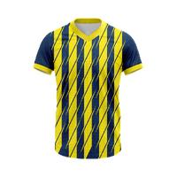 Sarı Lacivert V Yaka Çapraz Çizgili Çubuklu Taraftar Forması