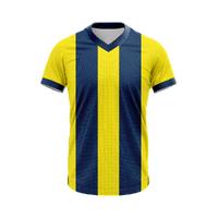 Sarı Lacivert V Yaka Çubuklu Taraftar Forması