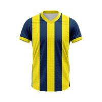 Sarı Lacivert V Yaka Klasik Çubuklu Taraftar Forması