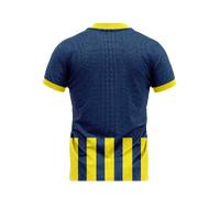 Sarı Lacivert V Yaka Tam Çubuklu Taraftar Forması